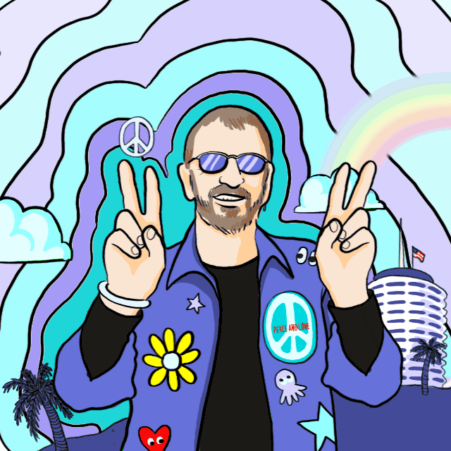 Ringo Starr 'Love & Peace' (Beatles) (gif)