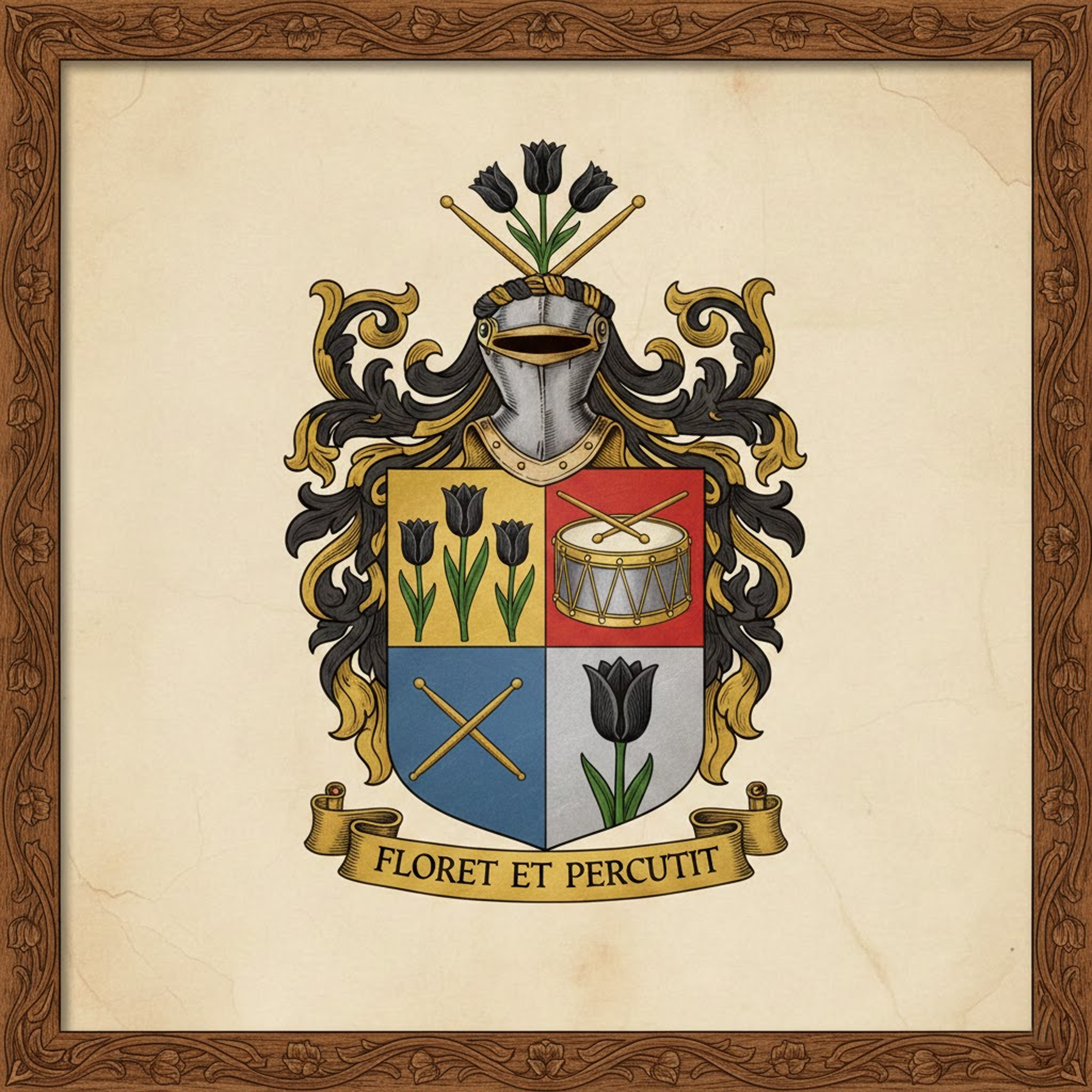 Floret et percutit #Wappen #Heraldik #Blacktulip